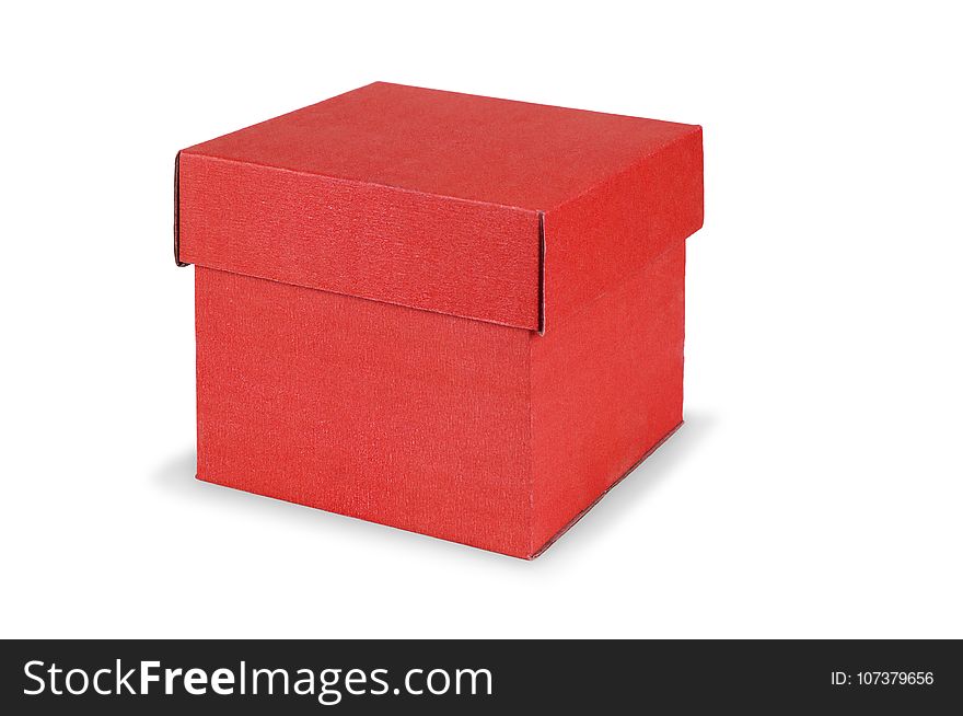 Red Gift Box Isolated On White Background