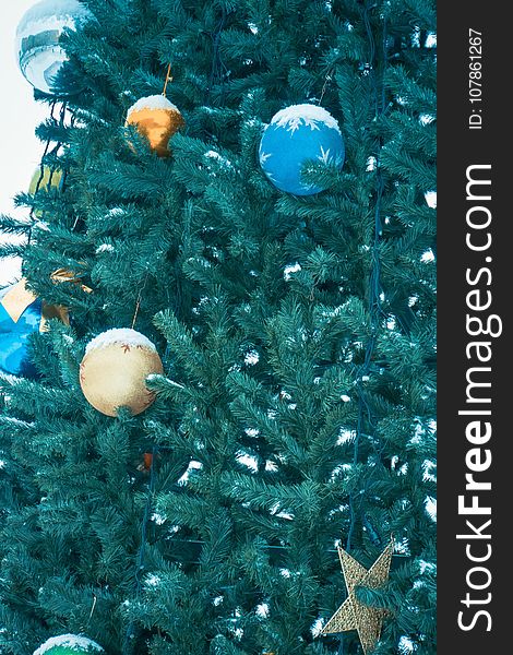 Decorated Christmas Tree Retro