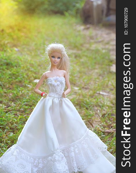 Gown, Bride, Wedding Dress, Doll