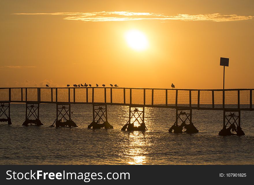 Sea, Sunset, Sun, Sunrise