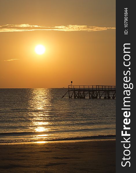 Sea, Horizon, Sunset, Body Of Water