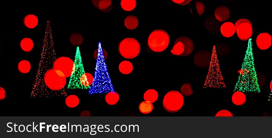 Christmas season decorations and lights at gardens
