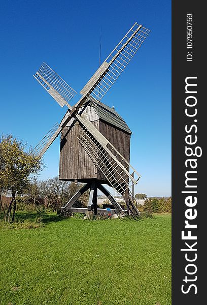 Windmill, Mill, Sky, Building