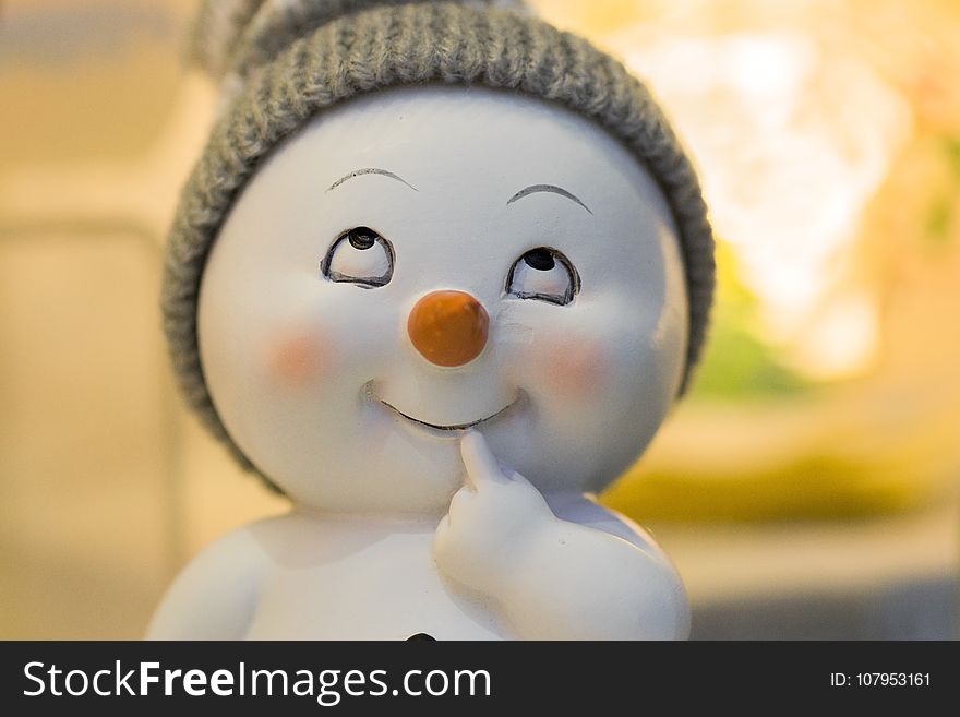 Nose, Close Up, Snowman, Figurine