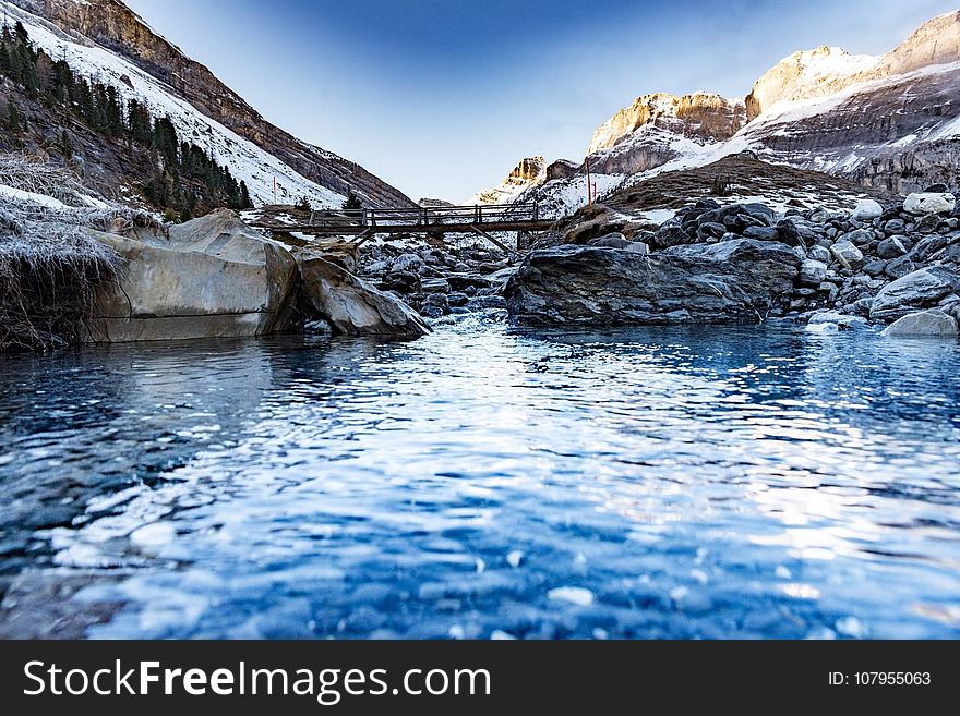 Reflection, Mountainous Landforms, Mountain, Water