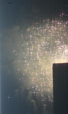 Fireworks Over A Building Royalty Free Stock Image Fireworks Over A Building Royalty Free Stock Image
