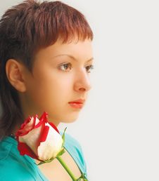 Girl With Rose Royalty Free Stock Photos