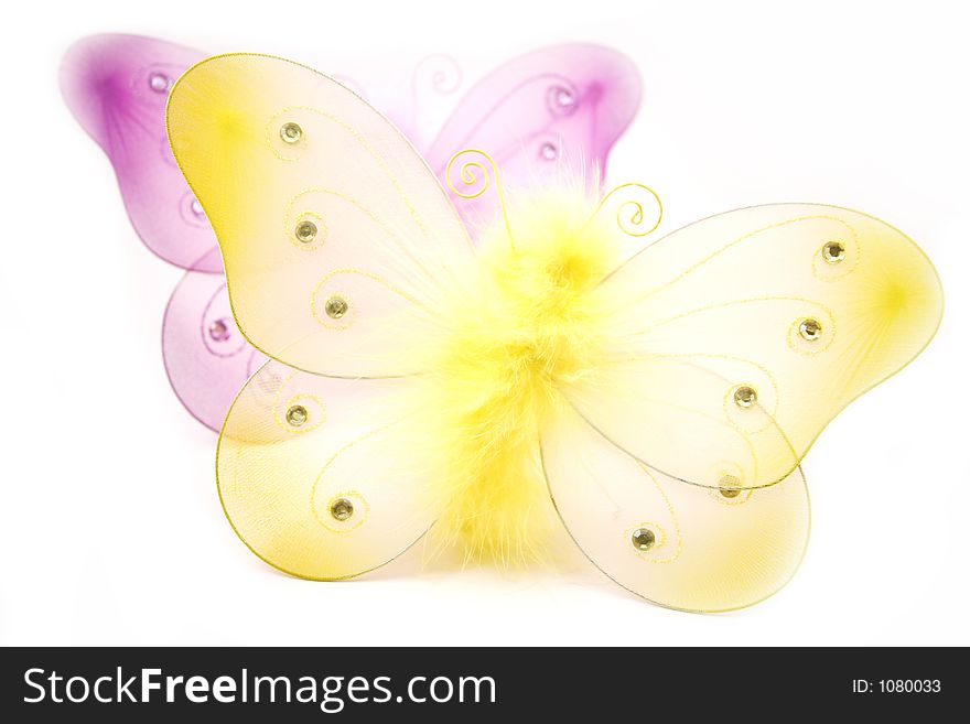 Isolated fluffy butterfly toys. Isolated fluffy butterfly toys