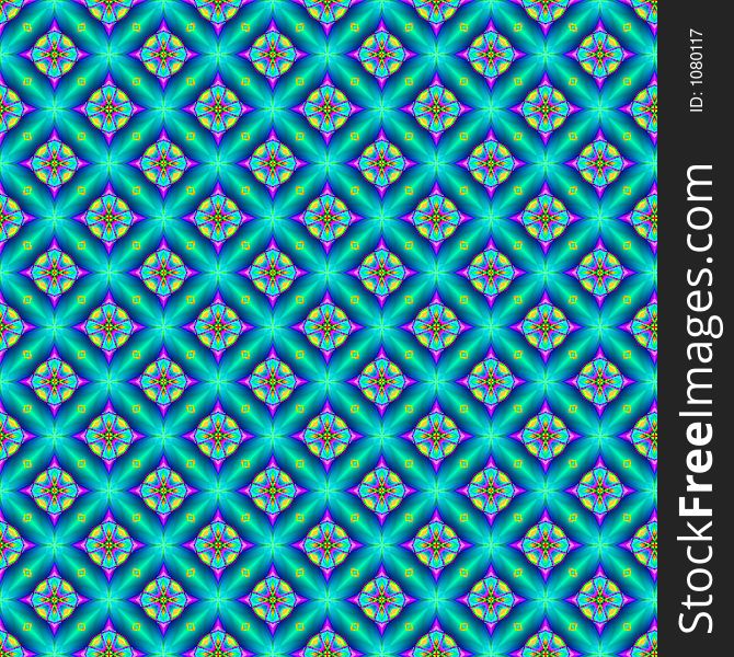 A colorful repeating abstract star pattern. A colorful repeating abstract star pattern