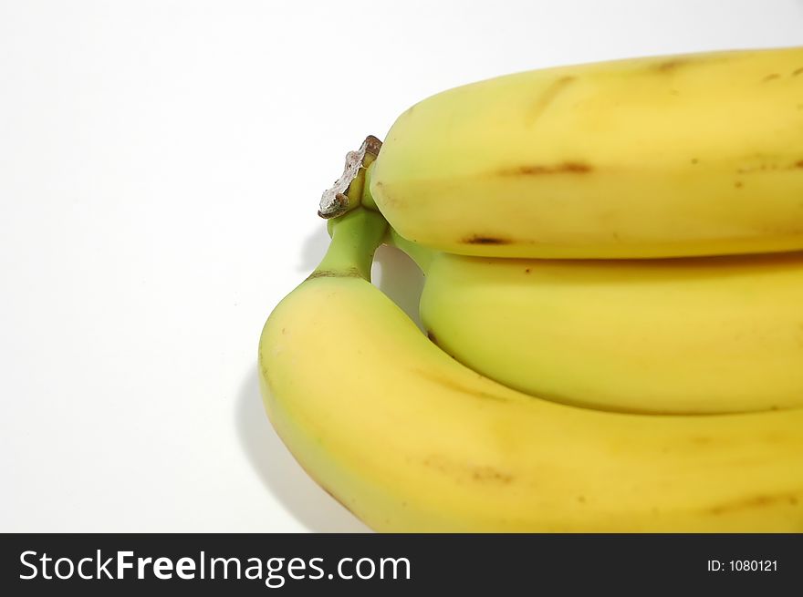Bananas on white background close up. Bananas on white background close up