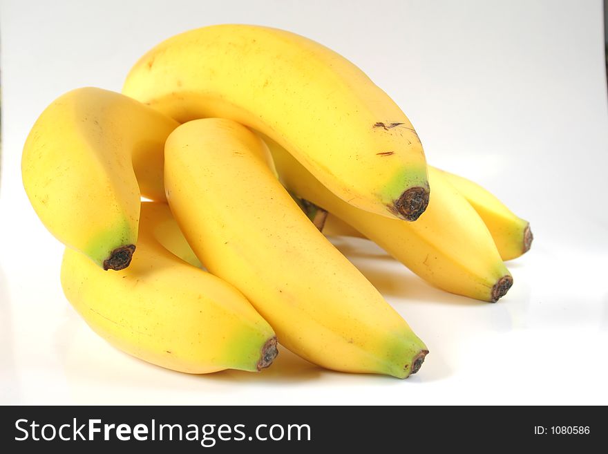 Bunch of bananas isolated on white