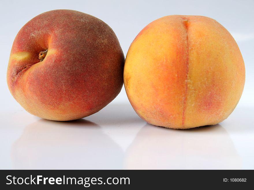 Pair of peaches isolated