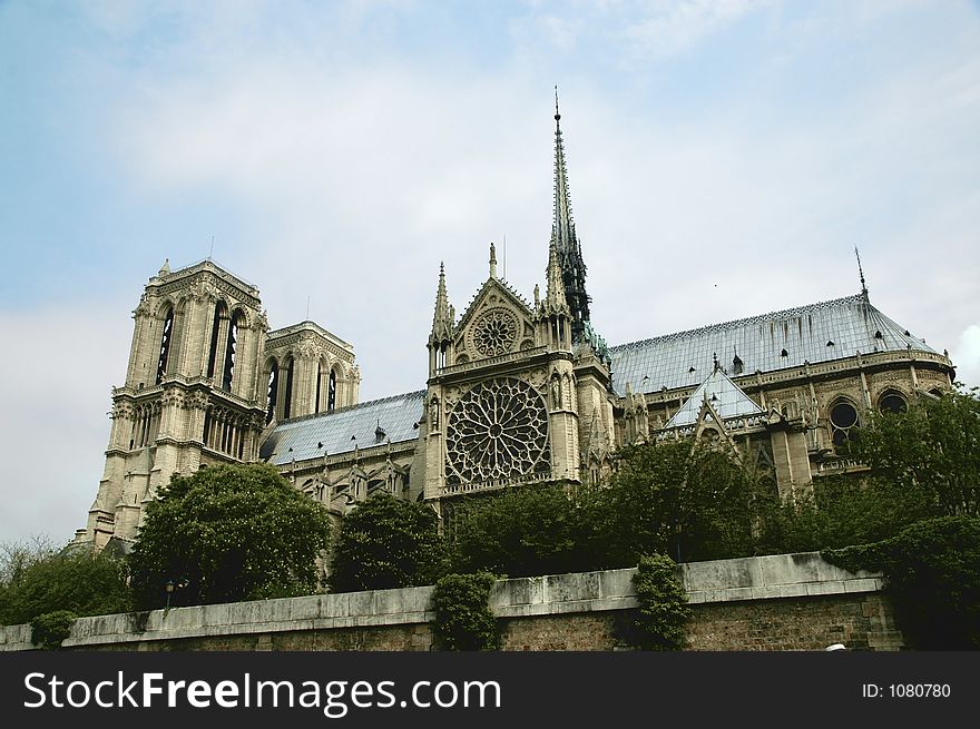 Notre Dame - a view from Seine river. Notre Dame - a view from Seine river