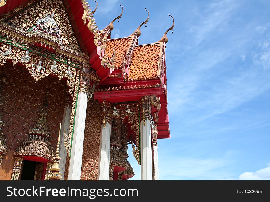 Tham Suea Temple With Blue Sky Background