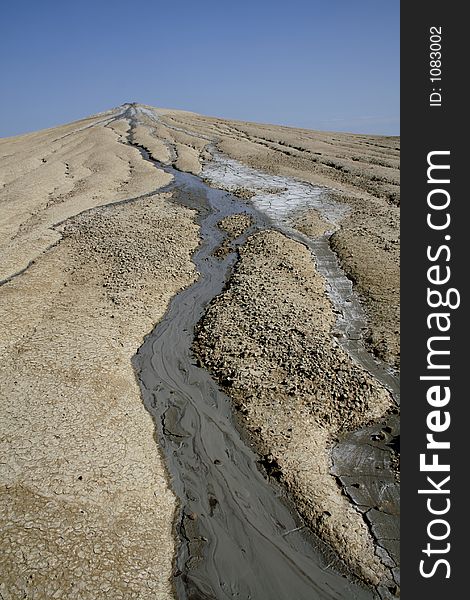 River of lava from muddy volcanos Romania. River of lava from muddy volcanos Romania