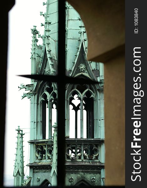 A view from st vitus cathedral  in prague. A view from st vitus cathedral  in prague