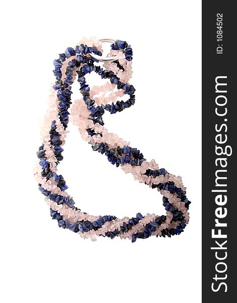 Digital photo of a necklaces (rose quartz and lapislazuli). Digital photo of a necklaces (rose quartz and lapislazuli).