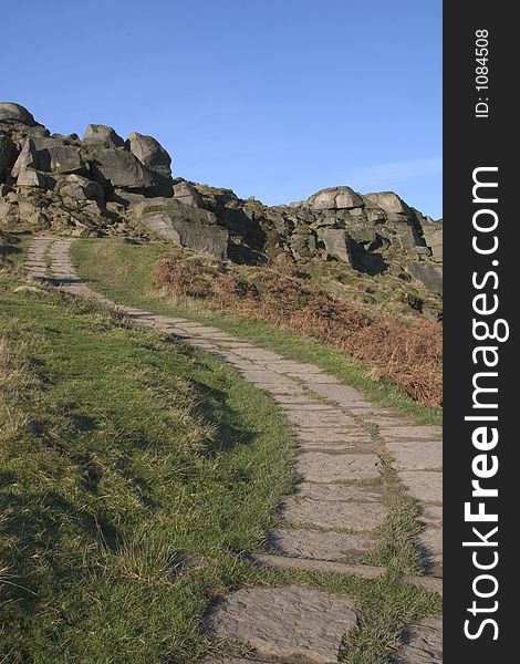 The Cow and Calf Rocks area, near Ilkley, West Yorkshire. The Cow and Calf Rocks area, near Ilkley, West Yorkshire