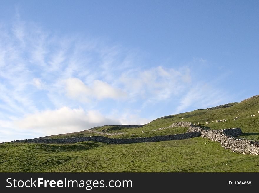 Clouds over dry stone walls in the Yorkshire Dales. Clouds over dry stone walls in the Yorkshire Dales