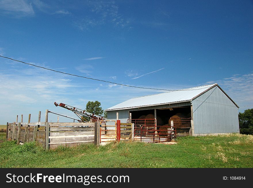 Hay stock in barn