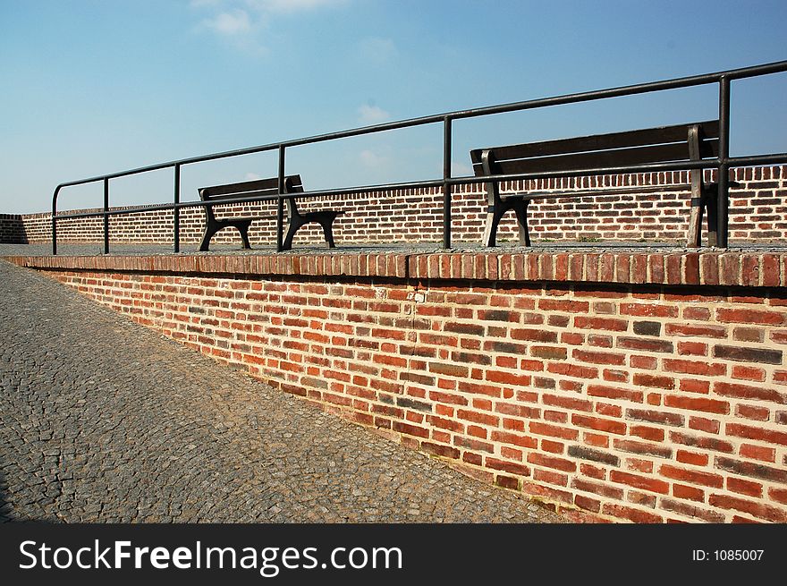 Benches in a row