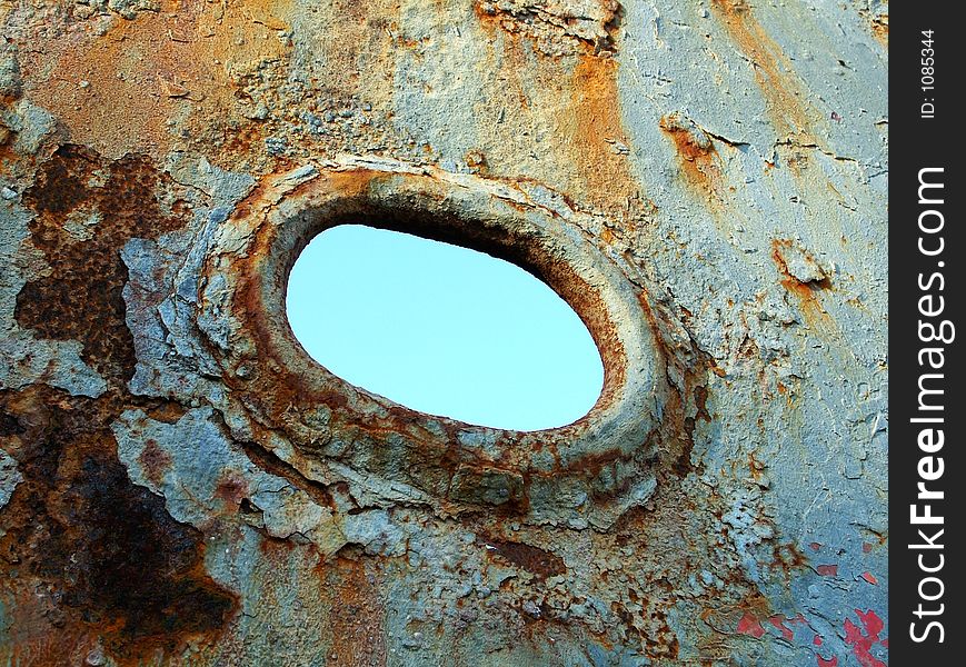 Rusted ship with paint flaking off. Rusted ship with paint flaking off