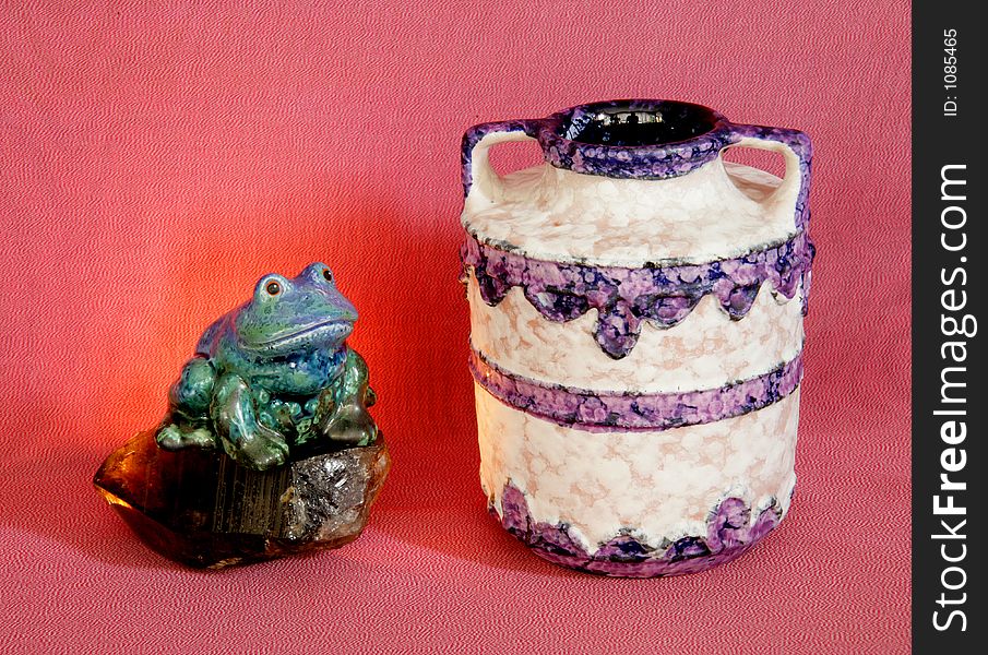 Ceramic vase frog candle. Ceramic vase frog candle