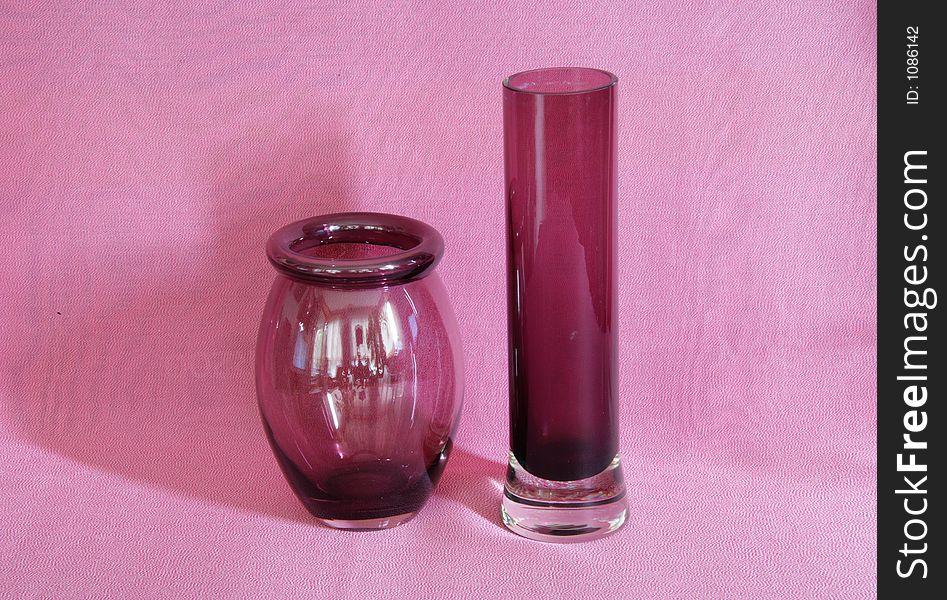 Two purple vases. Two purple vases