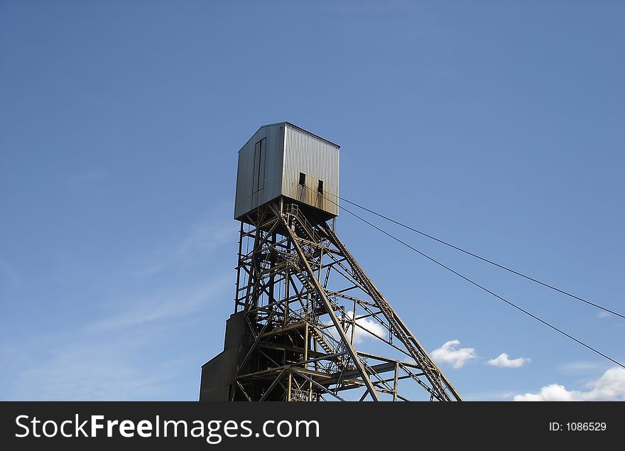 Tower at a salt mine site. Tower at a salt mine site