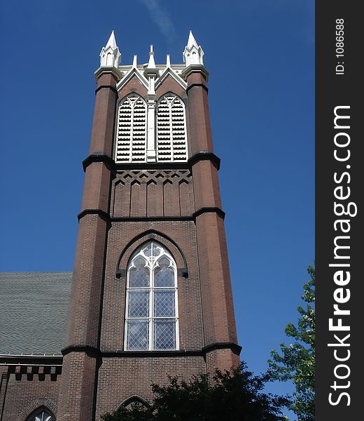 Church bell tower in ohio. Church bell tower in ohio
