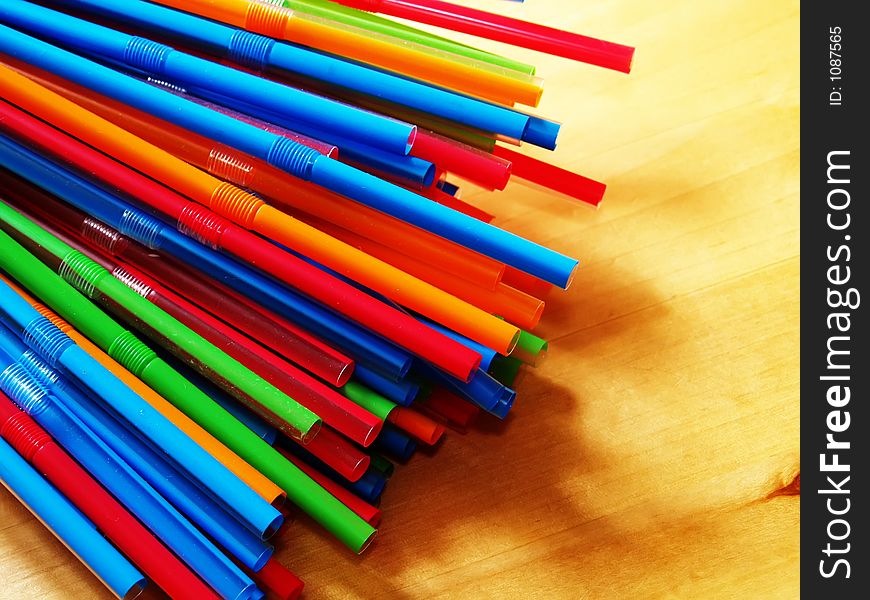 Multicolored plastic straws. Multicolored plastic straws
