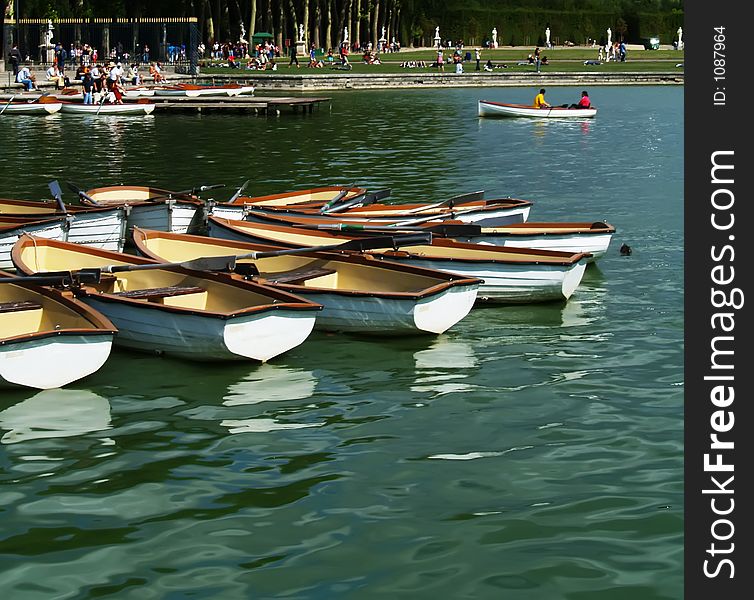 Rowboats on the lake