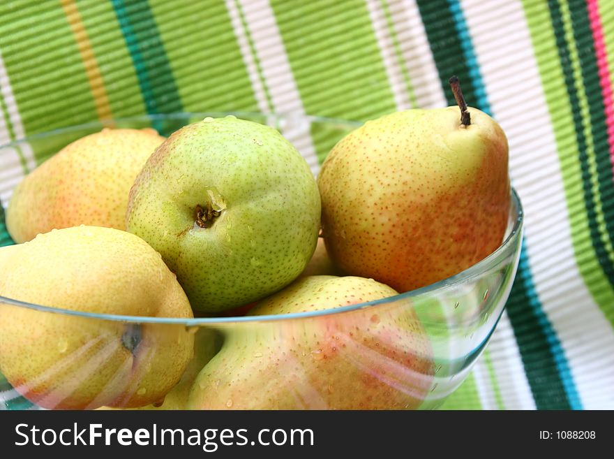 Bowl full of fresh pears