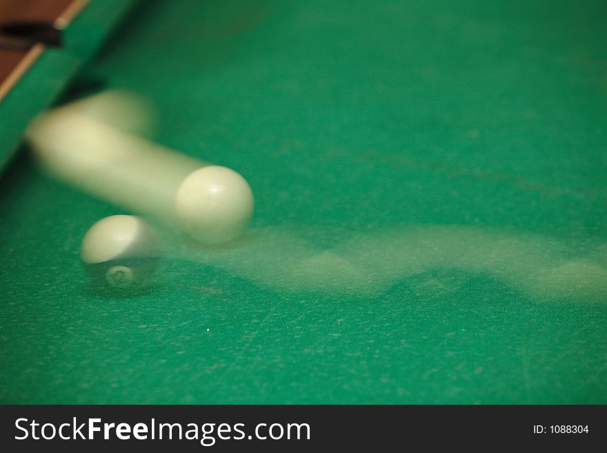 Speedy balls on billiard table - motion blur