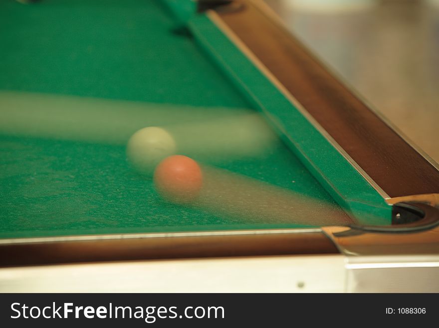 Speedy balls on billiard table - motion blur