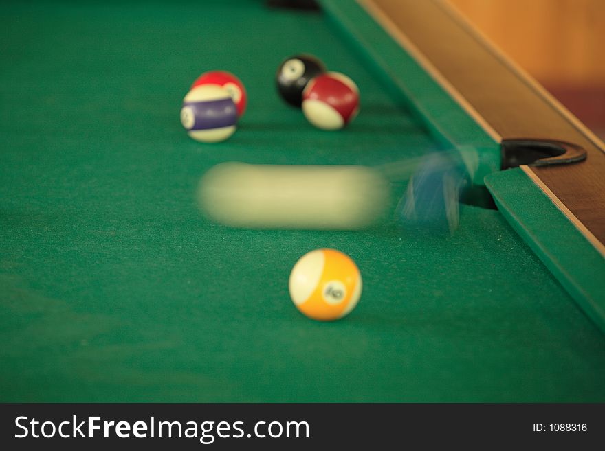 Speedy balls on billiard table