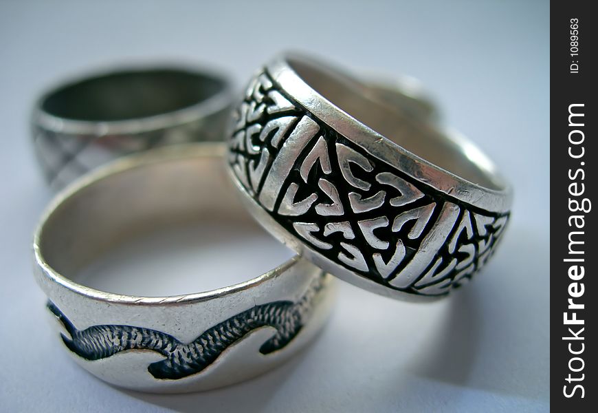 Beautifully crafted silver rings with nice ornaments and patterns. Beautifully crafted silver rings with nice ornaments and patterns