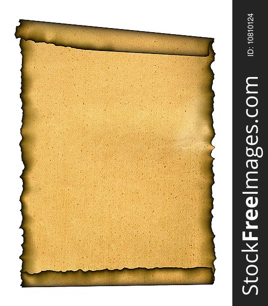 Old paper. Grunge background with space for text or image. Isolated on a white background