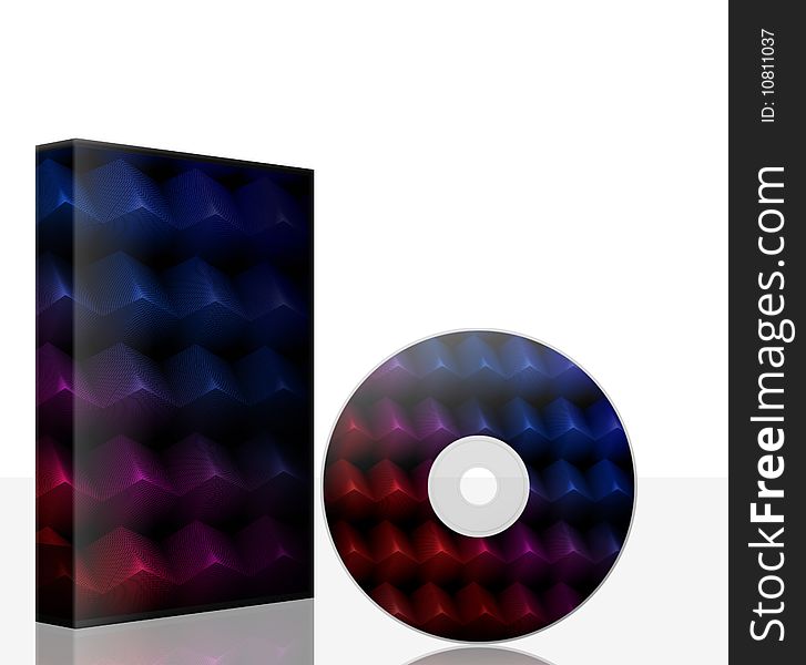 Conceptual color suite case and dvd disc. Conceptual color suite case and dvd disc