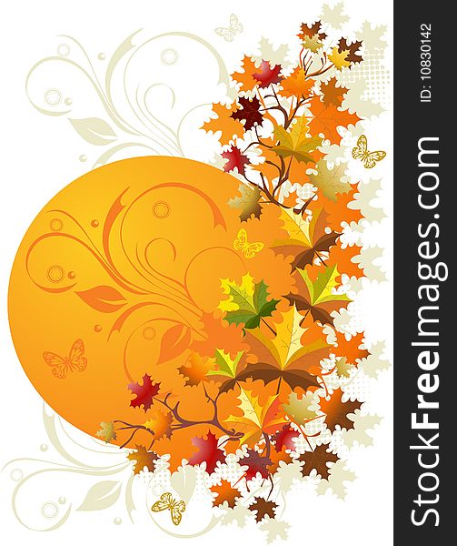 Autumn floral background for your design