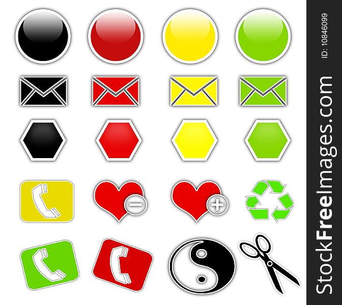 Colorful web icon set