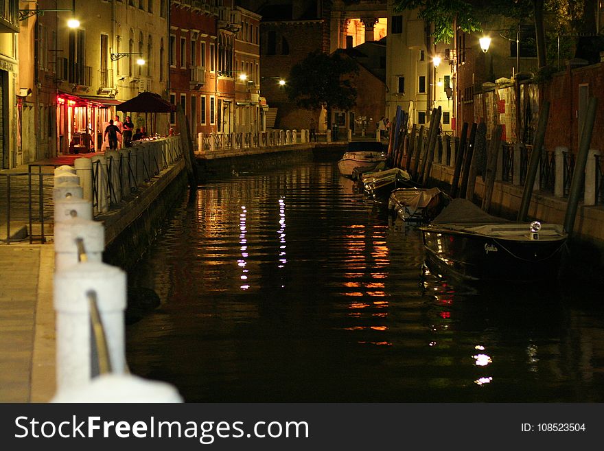 Reflection, Waterway, Water, Night