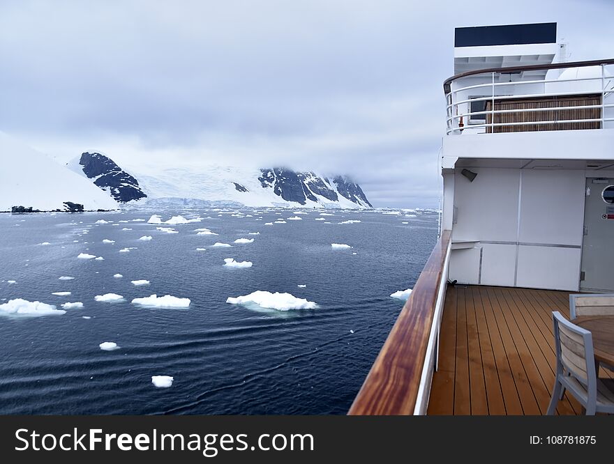 Cruise Ship On Ice Water