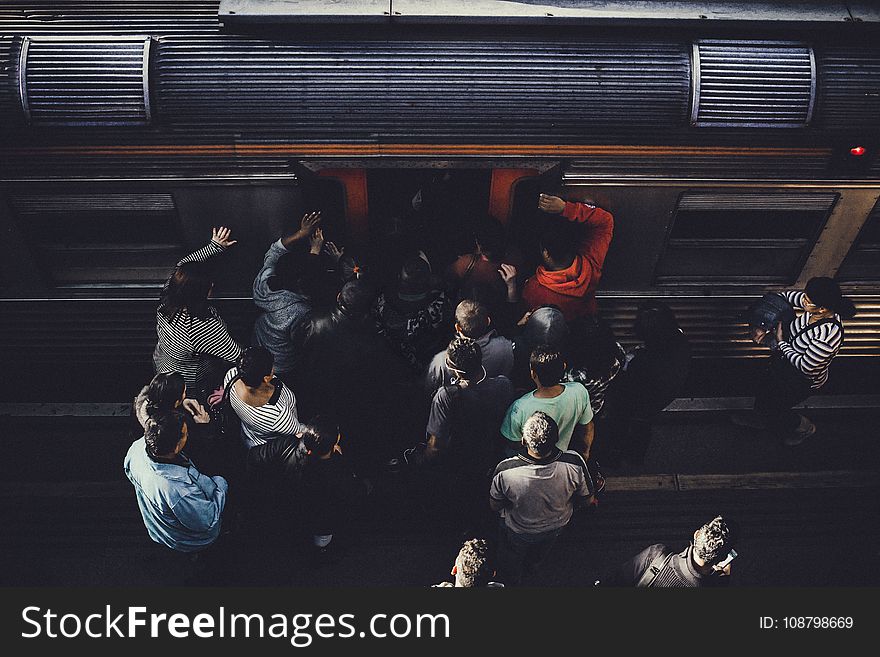 People Gathering Near Train