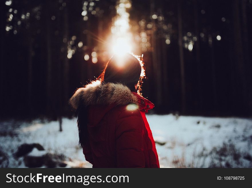 Woman In Red Coat Photo Shot During Daylight