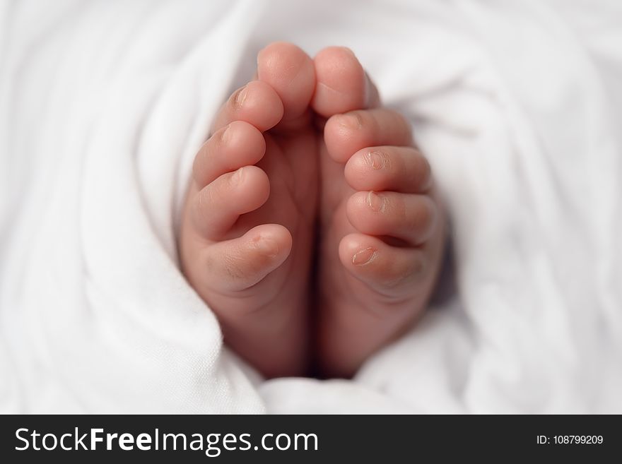 Babies Feet Selective Focus Photo