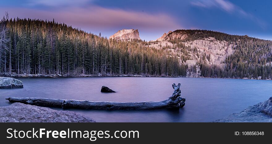 Sunrise pictured at Bear lake in Rocky Mountain National Park in Colorado. Sunrise pictured at Bear lake in Rocky Mountain National Park in Colorado