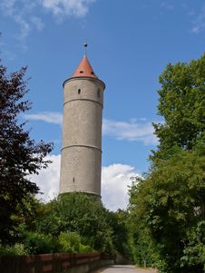 Watchtower In Dinkelsbuehl, Bavaria Royalty Free Stock Photography Watchtower In Dinkelsbuehl, Bavaria Royalty Free Stock Photography