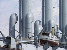 Pipes Of Aurora Cruiser Steam Ship Royalty Free Stock Photography