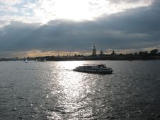 Neva River, Evening Royalty Free Stock Photos Neva River, Evening Royalty Free Stock Photos
